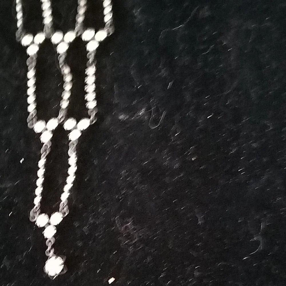 Dramatic Silver-Tone Rhinestone Draped Statement Necklace - Picture 3 of 3
